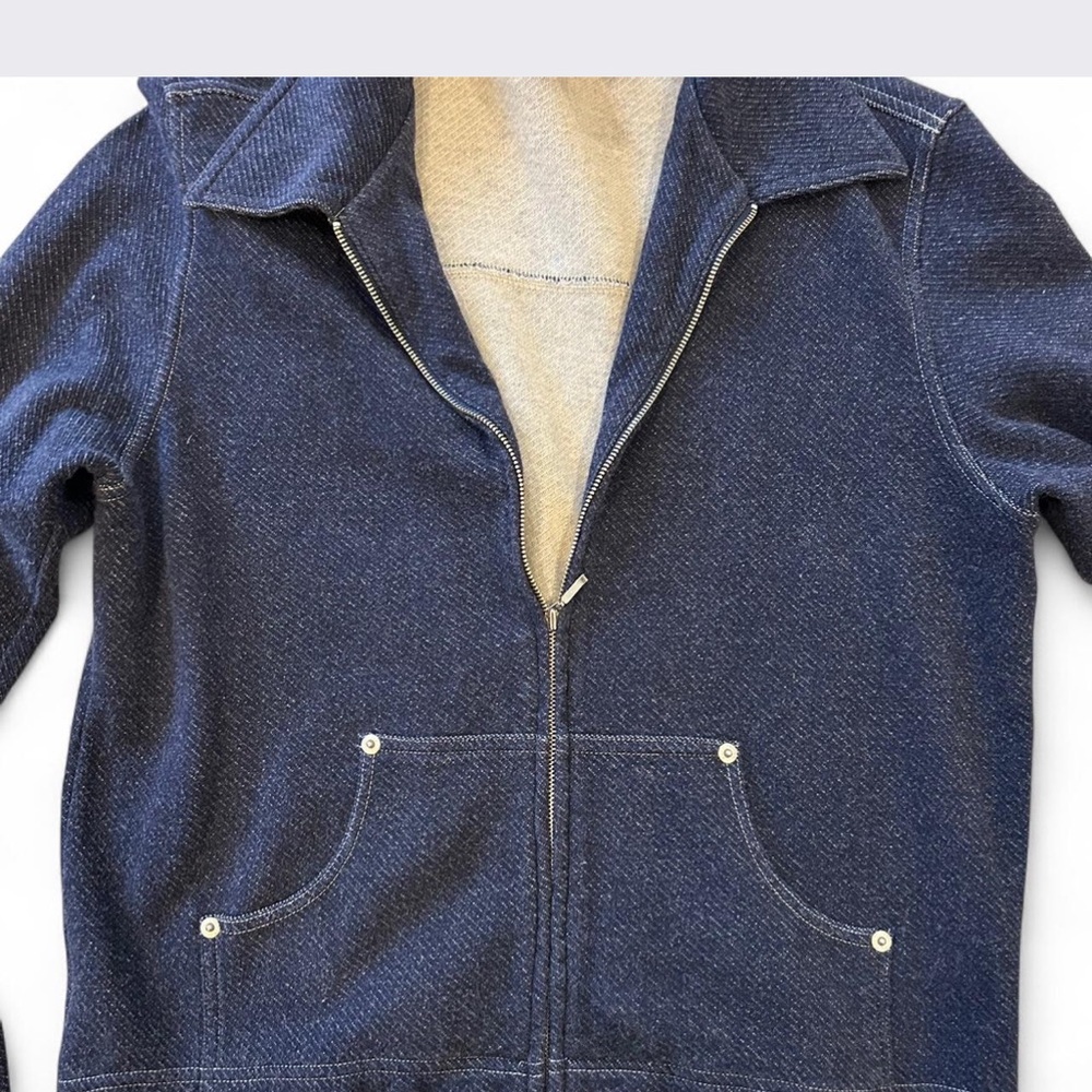LOFT denim look zip up sweatshirt